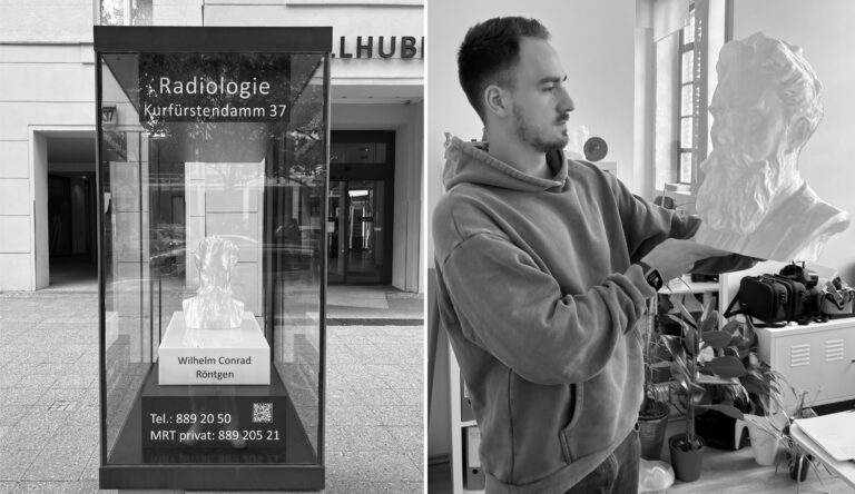 Röntgen-Büste auf dem Ku’damm in Berlin